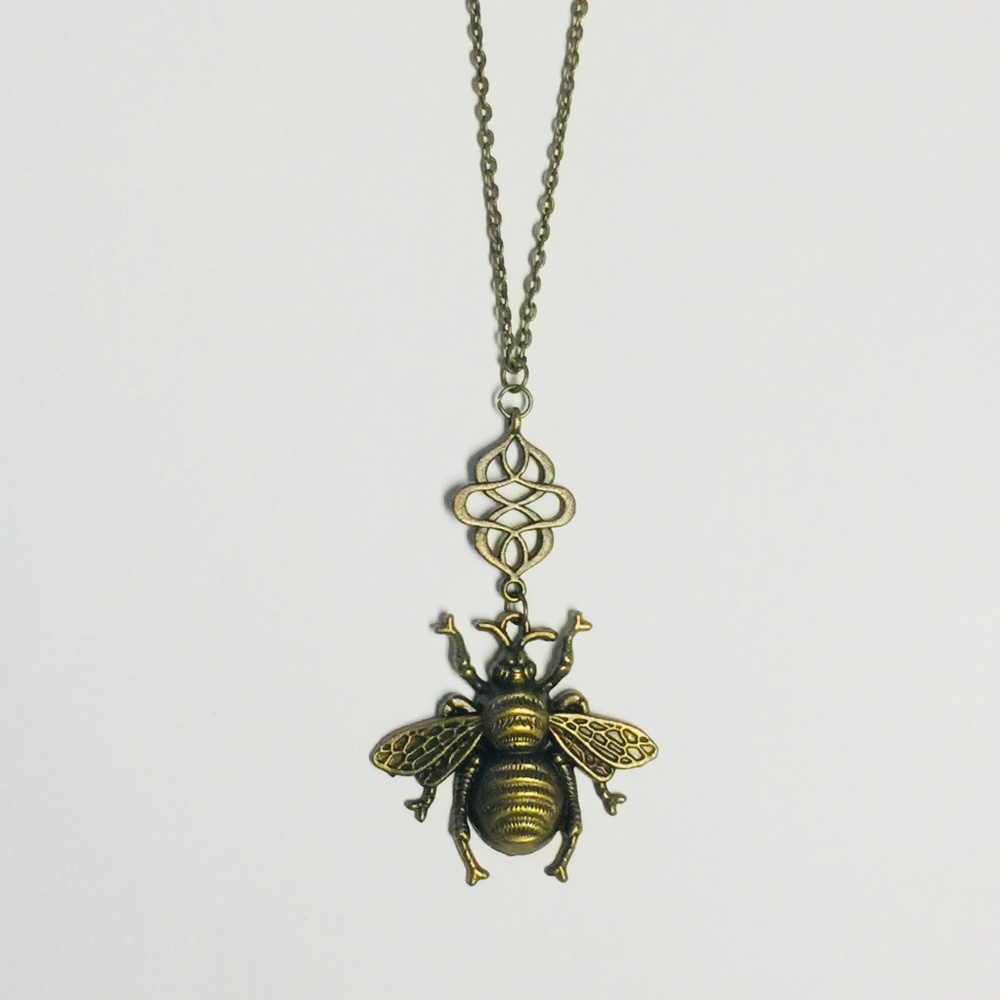 Brass Bee Necklace